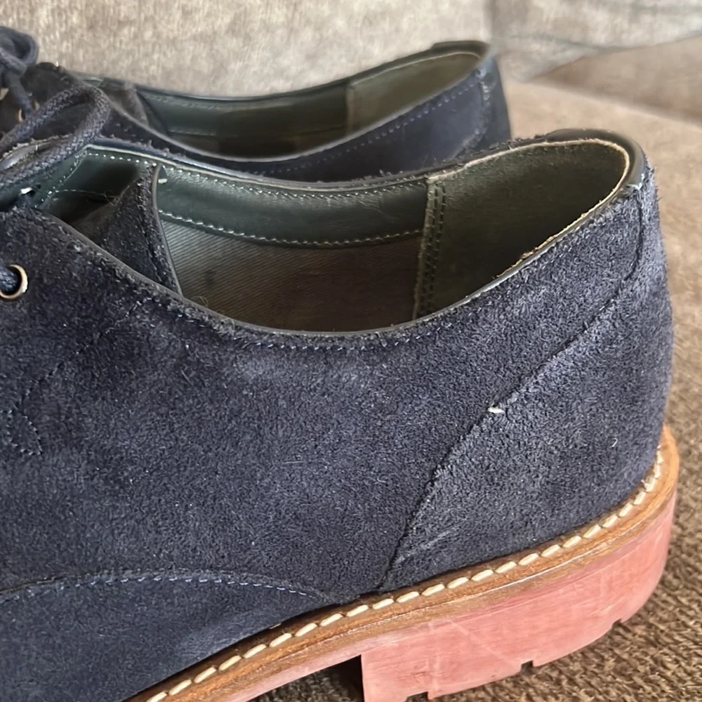 TED Baker‎ Navy Blue Suede Lace Up Leather Oxford Shoes Size 10.5